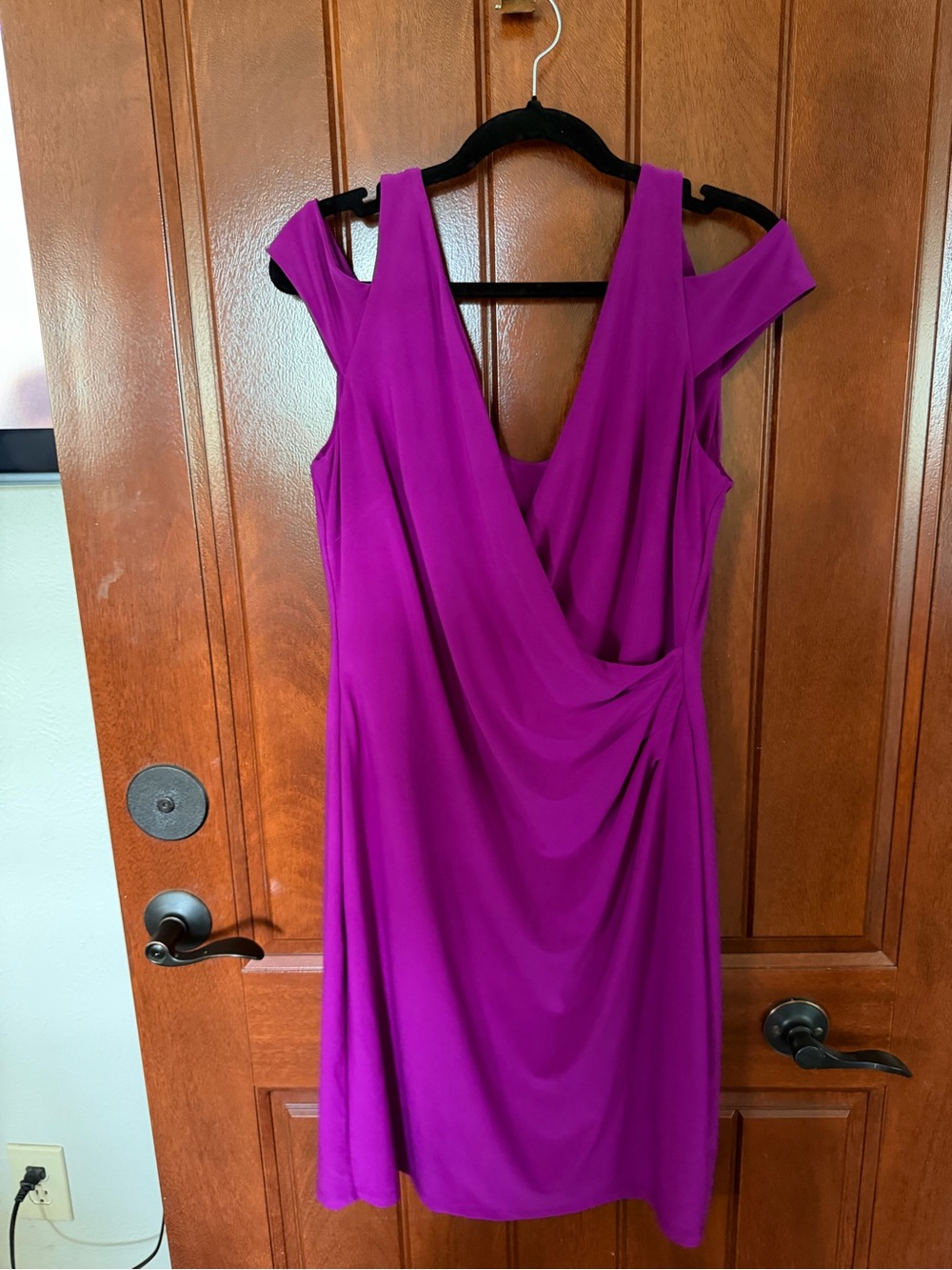 Ralph Lauren beautiful Women's Fuchsia Draped V-Neck Cocktail Dress NWT $60